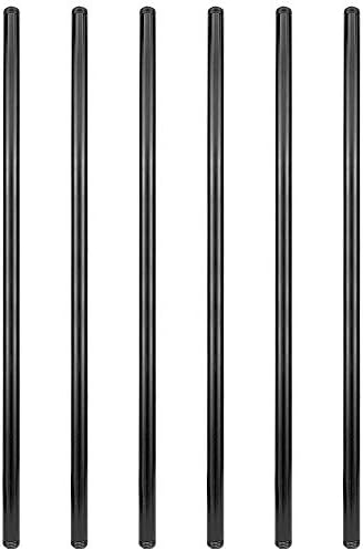 GeilSpace 6 Pack 1/2" × 42" Pre-Cut Black Metal Pipe, Industrial Steel Fits Standard Half Inch Black Threaded Pipes and Fittings - Vintage DIY Industrial Shelving (1/2" × 42", Black)