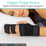 Vive Trigger Finger Splint - 2 Finger Brace for Middle, Index, Pinky, or Ring Fingers - Adjustable Hand and Wrist Support - Straightening Immobilizer for Broken Fingers, Arthritis, and Contractures