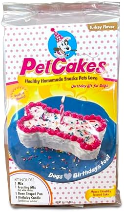 Dog Birthday Cake Kit - All Natural Treats - Puppy to Large Dogs, Turkey Flavor - 5.5 Oz