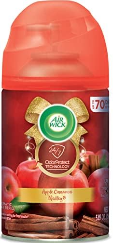 Air Wick Automatic Air Freshener Spray Refill, 1ct, Apple Cinnamon, Odor Neutralization, Essential Oils