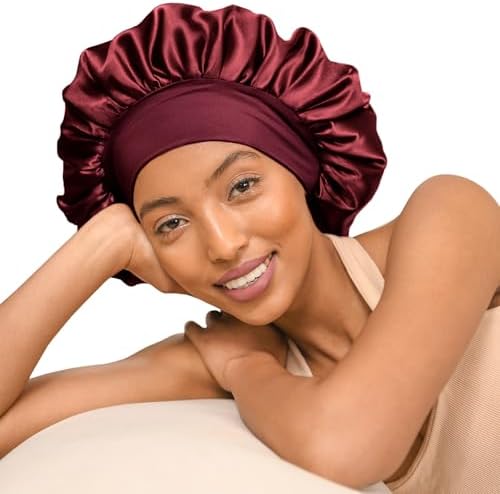 YANIBEST Satin Bonnet for Sleeping Women Double Layer Hair Silk Bonnets for Sleeping with Elastic Band