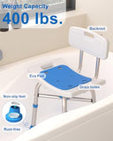 HOMLAND Shower Chair for Inside Shower with Removable Back, 500 lb Heavy Duty Bath Chair for Bathtub, Safety Bath Seat Bath Stool for Seniors and Disabled