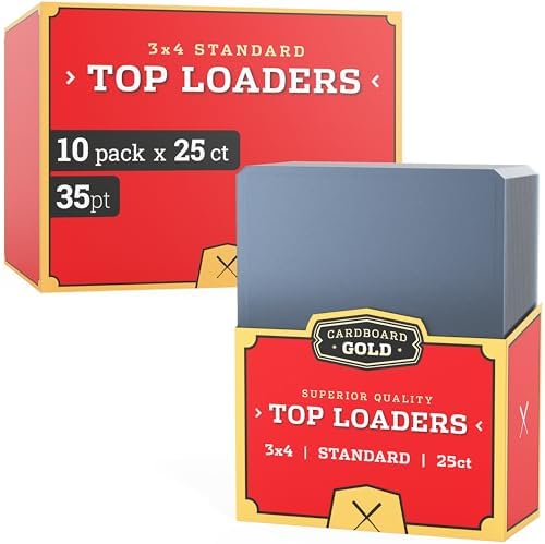 Cardboard Gold - 35pt Top Loaders for Cards - 250 Count - Premium 3x4 Inch Trading Card Toploaders - Protect Your Baseball and Sports Cards with These Crystal Clear Hard Plastic Sleeves Protectors