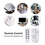 BN-LINK Wireless Remote Control Electrical Outlet Switch for Lights, Fans, Christmas Lights, Small Appliance, Long Range White (Learning Code, 5Rx-2Tx) 1200W/10A