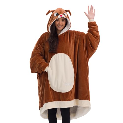 THE COMFY Original Reindeer Wearable Blanket Christmas Gifts for Women and Men, Oversized Microfiber and Sherpa Blankets As Seen On Shark Tank