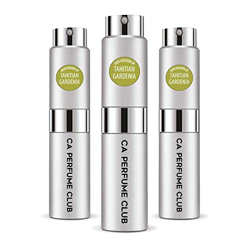 CA Perfume Impression of Emra Tahitian Gardenia For Women & Men Fragrance Concentrated Long Lasting Eau de Parfum Spray Refillable Glass Atomizer Bottle 0.27 Fl Oz-X3