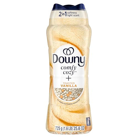 Downy Comfy Cozy In-Wash Laundry Scent Booster Beads, Toasted Vanilla Scent, 25.6 oz, Softness and Freshness