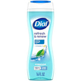 Dial Body Wash, Refresh & Renew Spring Water, 16 fl oz, Pack of 4