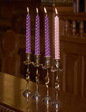 10 inch Christmas Advent Candles Set of 4 | Elegant Long Candle Sticks | Ture Dripless Taper Candles | 3 Purple 1 Pink Packs