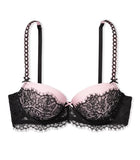 Victoria's Secret Dream Angels Lightly Lined Lace Demi Bra, Adjustable Straps, Bras for Women, Black Ribbon (38DDD)