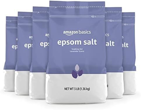 Amazon Basics Epsom Salt Soaking Aid, Lavender Scented, 3 Pound, 6-Pack (Previously Solimo)