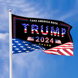 Trump 2024 Flag, 3x5 Feet Trump Flag Take American Back & NO MORE BULLSHIT,Trump Flag with Brass Buttonhole 100D Polyester Yarn UV protection Fade Resistant for Indoor Outdoor