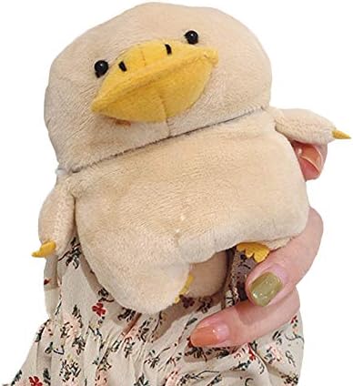 Yatchen Plush Case Compatible with AirPods Pro, Creative Cute 3D Cartoon Fur Duck Design Funny Cover with Keychain Protective Case for AirPods Pro Duck