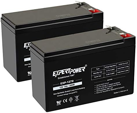 ExpertPower Standard 12V 7AH Rechargeable SLA Battery, (EXP1270-2)