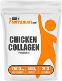 BULKSUPPLEMENTS.COM Chicken Collagen Powder - Hydrolyzed Collagen Powder, Collagen Supplement, Collagen Peptides Powder - Gluten Free, 2500mg per Serving, 500g (1.1 lbs) (Pack of 1)