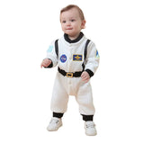 Baby Astronaut Costumes, Unisex Toddler Space Suit, Halloween Dress Up Romper Pilot Costume(White,3-4 Years Old)