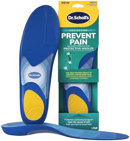 Dr. Scholl's Prevent Pain Protective Insoles, Protect Against Foot, Knee, Lower Back Pain, Promote Foot Health & Wellness, Trim to Fit Insert, Men Shoe Size 8-14, 1 Pair