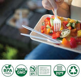 BIOCEAN 100% Compostable No Plastic Knives Forks Spoons Utensils, The Heavyweight Heavy Duty Flatware is Eco Friendly Products for Lounge Party Wedding BBQ Picnic Camping.