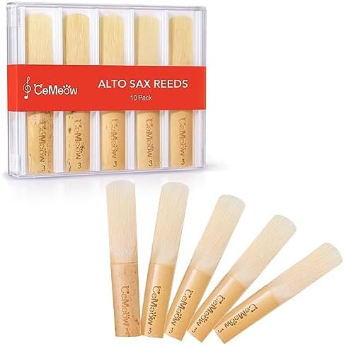 Alto Saxophone Reeds 3.0, Professional Alto Sax Reeds 10Pack with Plastic Box, Thinner Reed Tip Advanced Cutting Technology for Saxophone Beginner and Player