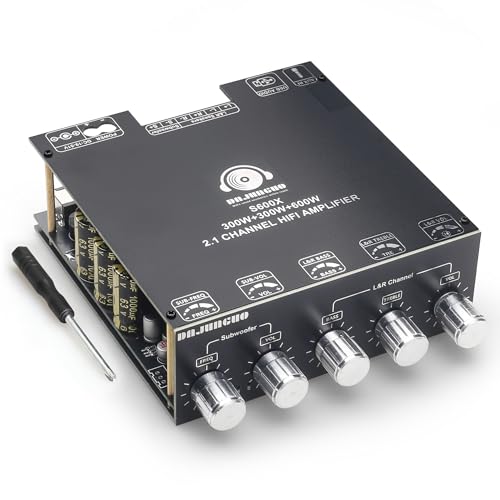 S600X 2.1 Channel Amplifier Board 300W+300W+600W Power Output,TPA3255 Chip,Bluetooth 5.2,Black