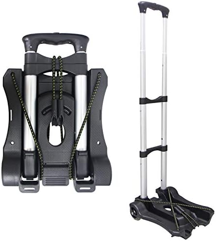 Sutekus Folding Hand Truck and Dolly 110-lbs Lightweight Portable Luggage Cart for School Travel Office Moving (Black)