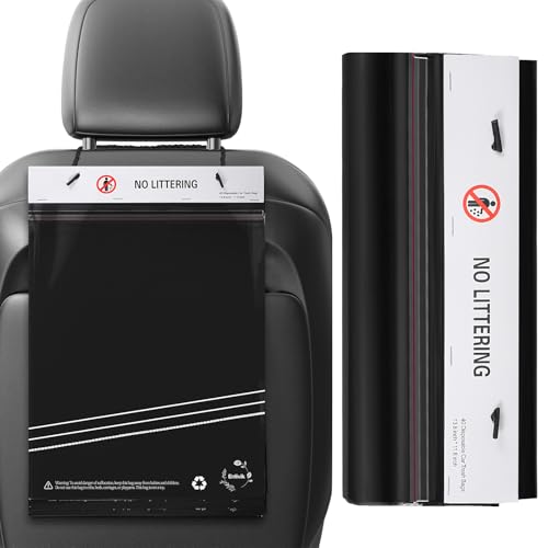 40 Pcs Disposable Car Trash Bag - Large Capacity - Car Garbage Bag Hanging from Headrest - Easy to Stick-On, Leakproof, Smellproof Car Trash Can, Puke Bags - Ideal for Travel, Camping, and Home Use