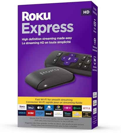 Roku Express 4K+ | Streaming Player HD/4K/HDR with Roku Voice Remote with TV Controls, Includes Premium HDMI Cable, Includes Carrying Pouch