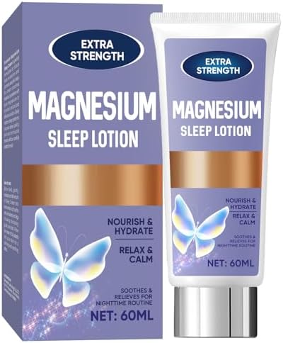Magnesium Cream for Sleep, Nighttime Magnesium Lotion for Kids & Adults, Natural Calming Cream Support for Sleep, Stress Relief & Calm Mood, Rapid Absorption, Purple
