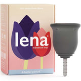 Lena Menstrual Cup - Reusable, Soft Silicone, Light & Heavy Flow, Beginner Use - Ideal Alternative to Tampons, Pads, Period Underwear - Period Solution - Regular Capacity - Gray