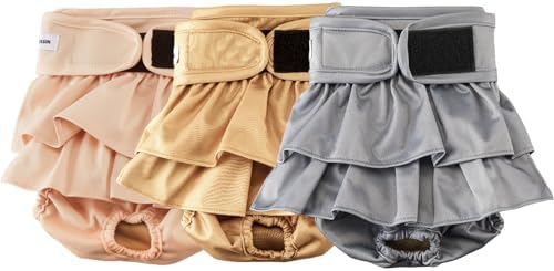 Reusable Dog Diapers Female Washable, Premium Doggie Diapers for Female Dogs, Pack of 3, Highly Absorbent Extra Extra Large Female Dog Diapers for Heat, Incontinence and Puppy Training(XXL)