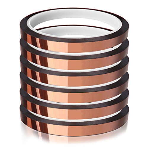 Heat Tape for Sublimation Transfer, Heat Resistant, Adhesive Transfer Tape, Thermal, No Residue, 6 Rolls 10mm x33m(108ft)