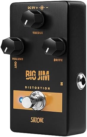 Satone S808 Big Jim Distortion Electric Guitar Effect Pedal - Rich Gain Distortion Effect Preset Acoustic Metal Pedal with True Bypass