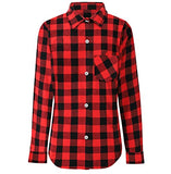 SANGTREE Family Matching Flannel Shirts Christmas Girls Flannel Shirts Long Sleeve Button Down Plaid Shirts Red, 12-13 Years = Tag 180