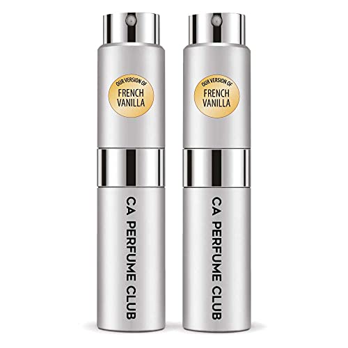 CA Perfume Impression of Emra French Vanilla For Women & Men Fragrance Concentrated Long Lasting Eau de Parfum Spray Refillable Glass Atomizer Bottle 0.27 Fl Oz-X2