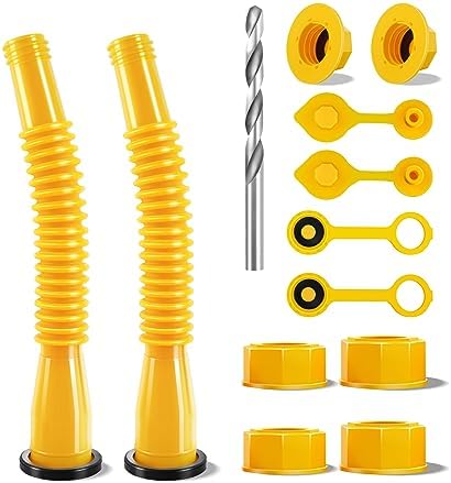 Gas Can Spout Replacement, Anti-Spill Gas Can Nozzle Replacement, 2-Kit Gas Can Spouts No Leaky, Upgraded Replacement Gas Can Spout with Flexible Nozzle, Gas Can Vent, Fit for Most 1/2/5/10 Gal Can