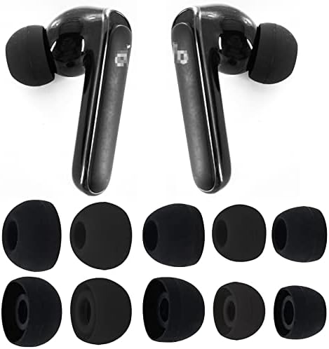 Ear Tips Compatible with Anker Soundcore P2 / P3, Silicone Ear Buds Ear Cap Ear Plug Eartips Replacement for Soundcore Life P3 / Soundcore Life P2, XS/S/M/L/XL 5 Size 5 Pairs, Black