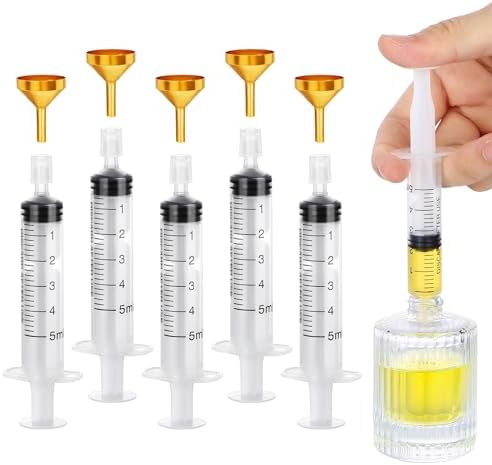 Segbeauty 10 Pack Perfume Travel Refill Tools, 5pcs Large Funnel for Refill Perfume, 5pcs 5ml Plastic Perfume Dispenser Refill Tool Transfer Tools Set for Refillable Perfume Atomizer Spray Bottle