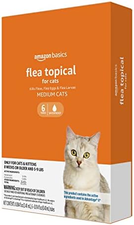 Amazon Basics Topical Flea Treatment for Medium Cats (5-9 Pounds), 6 Count (Previously Solimo)