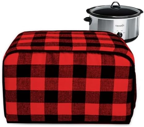 BAGSPRITE Slow Cooker Cover Compatible with Crock-Pot and Hamilton Beach 6-8 QT Slow Cooker Red White