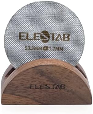 53.3mm Puck Screen with Stand for Breville Espresso Machine 54mm Portafilter Filter Basket | Keeping Shower Screen Clean | Reusable 316 Stainless Steel 150μm Coffee Filter Puck Screen with Holder