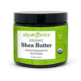 Sky Organics Organic Shea Butter, Replenishing Butter for Body & Face, Soothes, Softens and Boosts Skin's Overall Moisture and Radiance, Suitable for Dry Skin, USDA Certified Organic Skin Care, 15 Oz