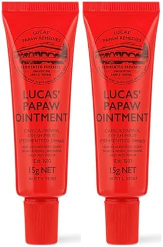 Lucas Papaw Ointment 15g Tube with lip applicator - TWIN Pack for value by Lucas Remedies