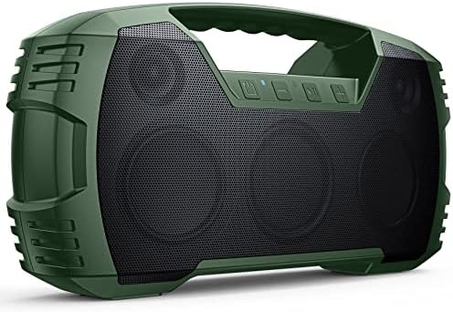 IPX7 Waterproof Bluetooth Speaker, 40W (60W Peak) Portable Wireless Speakers, 32H Playtime, Stereo Loud Sound, Deep Bass, Bluetooth 5.0, Built-in Mic for Camping, Party, Outdoor, Gifts, Beach-Green