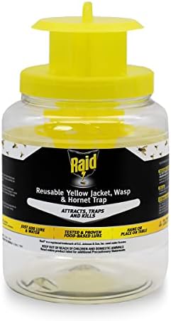 Raid Reusable Yellow Jacket, Wasp & Hornet Trap, Hanging Wasp Trap