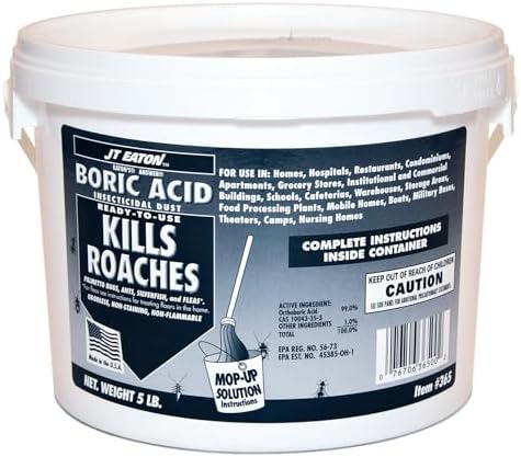JT Eaton 365 Answer Boric Acid Insecticidal Dust, 5 lbs - Effective Roach, Ant, and Insect Control