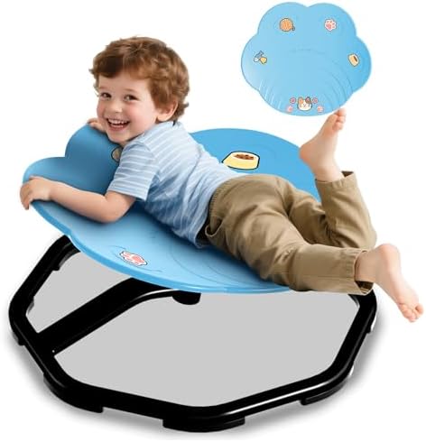 Cat Paw Spinning Chair for Autistic Kids, Sensory Swivel Chairs for Kids, Sit and Spin Sensory Toys Autism ADHD Chairs Training Body Coordination Sensory Chair- Blue