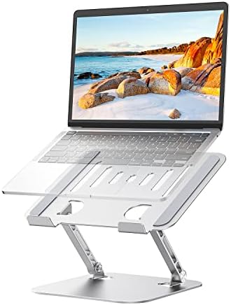 JUANWE Laptop Stand, Ergonomic Aluminum Computer Stand for Desk, Portable Adjustable Laptop Riser, Ventilated Laptop Holder for MacBook Air Pro Dell HP ASUS Acer(10-16'')