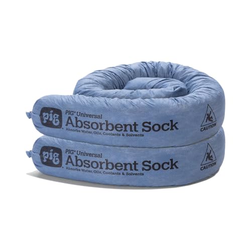 New Pig Mildew-Resistant Absorbent Sock | Water Absorbing Snake | 3" x 48" | 1-Gal Absorbency | Pack of 2 | PM50070