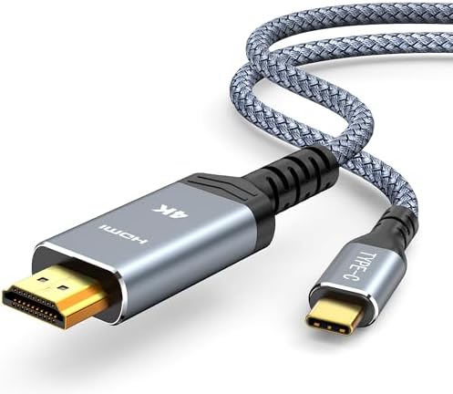 Highwings USB C to HDMI Cable @60Hz, USB-C (4K HDMI) 1.8M, [Thunderbolt 3/4/5 Compatible] Type-C to HDMI Cord for iPhone 16/15 Series, MacBook Pro/Air, iPad, Surface, Galaxy, XPS, and More