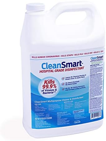 CleanSmart Hospital Grade Disinfectant, Kills 99.9% of Viruses and Bacteria, Hypochlorous Acid Technology, EPA Registered, 1 Gallon (HOCL)